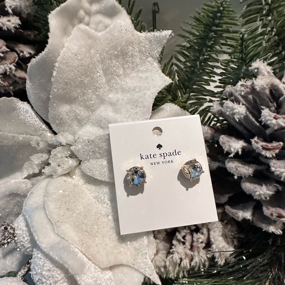 KATE SPADE CRYSTAL CLEAR STUDS EARRINGS NEW - Picture 4 of 4